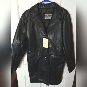 A. Collezioni Made In Italy Leather Coat